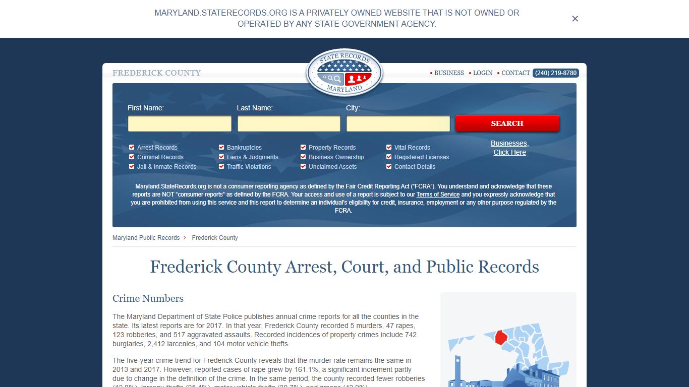 Frederick County Arrest, Court, and Public Records