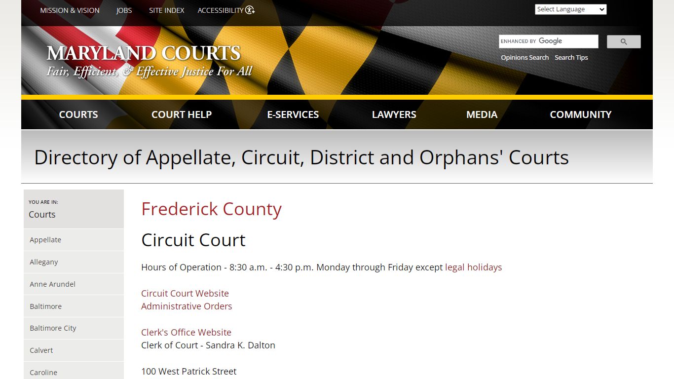 Frederick County | Maryland Courts