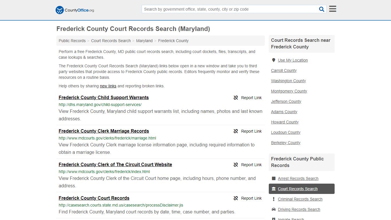 Frederick County Court Records Search (Maryland) - County Office